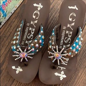 Gypsy soule wedge flip flops
